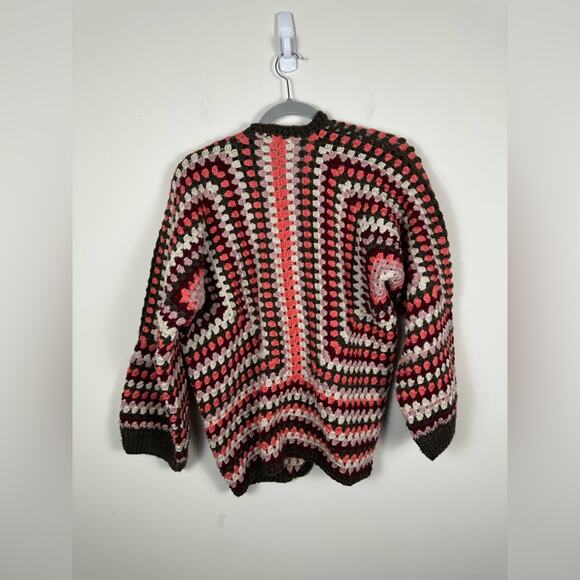 Sems Eyes Crocheted Hand Crafted Cardigan Size Measurements Pictures Bohemian - Picture 5 of 6